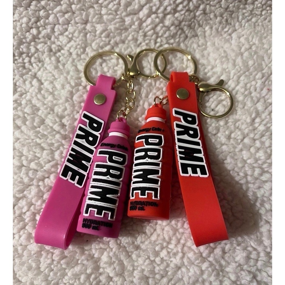 Prime Hydration Bottle Keychain Set - Red & Pink 2-Piece Duo